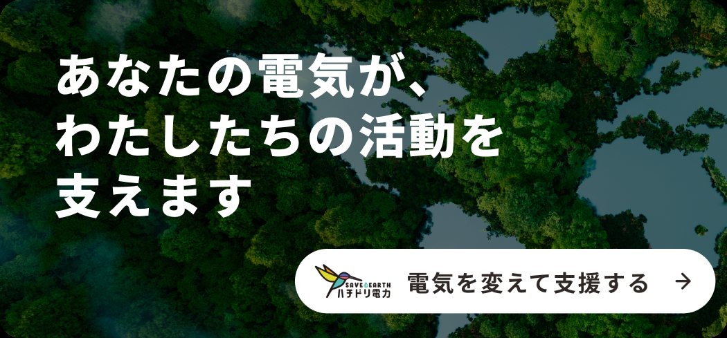あなたの電気が、わたしたちの活動を支えます ── 電気を変えて支援する（ハチドリ電力）